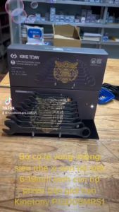 Bộ cờ lê vòng miệng siêu nhẹ xi đen hệ mét 6-19mm hình con hổ phiên bản giới hạn Kingtony P12D09MRS1