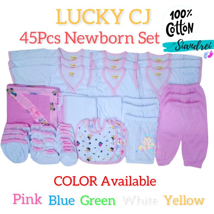 45Pcs Newborn Baby Clothes Set 100% Cotton(Lucky CJ Brand) Lazada PH