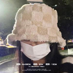 Hat Womens Autumn and Winter 2023 New Arrival Plush Fisherman Hat Warm All-Matching Big Head Circumference Bucket Hat Bucket Hat Makes Face Look Small