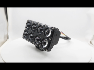 P8 8Lens Laser Gun Super Bright Motorcycle Mini Driving Light 80W Dual Color High/Low Beam MDL Motorcycle Spotlight Work Light Auxiliary Light lazer gun driving light