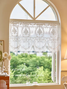American Style Arch Door Sheer Lace Half Curtain