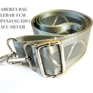 Tali Tas selempang MOUNTAIN acc SILVER lebar 4 cm panjang 120 cm