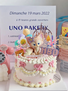 Lingna Belle Birthday Cake Decoration Website Red Pink Fox Decoration Lingna Bell Accessories Cute Cartoon Plug-in