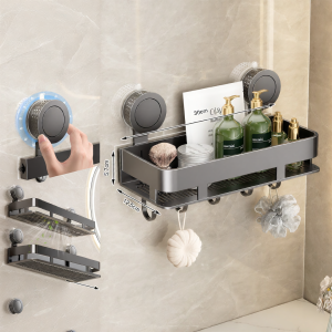 MOSHANG | Suction Cup No-Drill Towel Rack Bathroom Wall Organizer