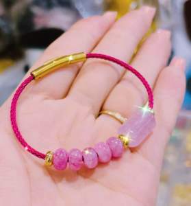 Vòng tay phong thuỷ lu tuống tài lộc mic điếu ngũ phúc may mắn đá TA hồng baby ngọt ngào