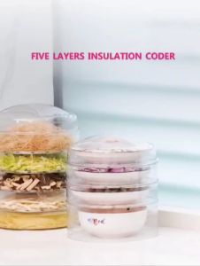 5 Multilayer Stackable Acrylic Food Cover Dustproof Flyproof Dish Cover Save Space Insolation Container Tudung Saji