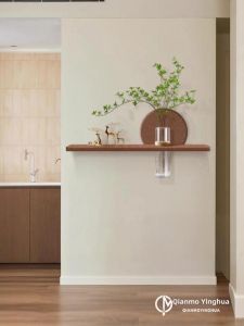 Sandy Cream Style Foliage Hydroponics Decorative Painting Circular Textured Design