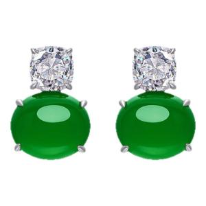 AILEQ | Silver S925 Natural Chalcedony Stud Earrings