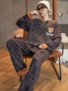 Mens Pure Cotton Long Sleeve Sleepwear Set Loose Fit Thin Home Clothes Cartoon Print Comfortable Breathable Nightwear