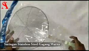 Saringan Stainless Steel Gagang Warna Serok Gorengan Parabola Saringan Minyak Serokan Serbaguna