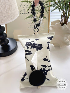 Vintage Chinese Style Tissue Box Car Mounted Luxury Drawstring Paper Holder Household Bathroom Bedroom Storage Organizer