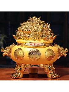 FENGHONGTAO | Gold Plated Sand Gold Wealth Attracting Decorative Coin Bank