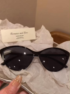Cat Eye Sunglasses For Women Black Frame Brown Glasses Outdoor UV Protection Eyeglasses