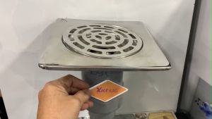 Phễu thoát sàn inox 201 KAG-TS34 chống hôi hố ga thoát nước vuông 20x20cm ống thoát D90 thoát nhanh giá tốt sử dụng tốt