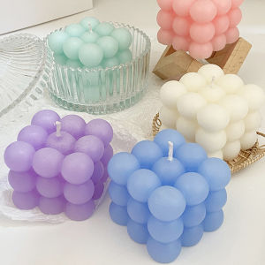 AmoKi Scented Candle Smokeless Essential Oil Aromatherapy Geometric Rubiks Cube Modeling Party Candle
