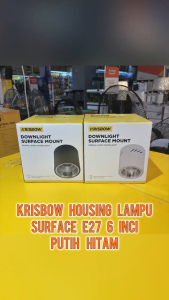 Krisbow Housing Lampu E27 6 inci - Hitam putih Dudukan Lampu Aksesoris Lampu Perlengkapan Rumah