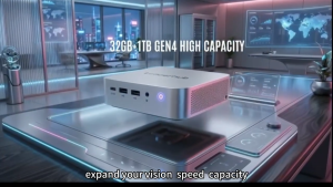 LeaderHub AD8 Mini PC with AMD Ryzen 7 H 255 8-Core 16-Thread 4.9GHz 45W 32GB LPDDR5X 1TB Gen4 SSD Dual 2.5GbE Wi-Fi 6 Bluetooth 5.2 Windows 11 Pro Supports Up to Four 4K Displays VESA Mount | JG Superstore