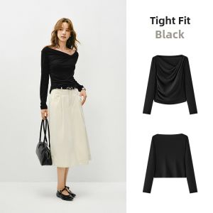 Semir | Asymmetrical Draped Off-shoulder Long Sleeve T-shirt