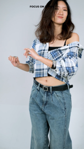 FOD Kemeja Wanita Zia White Blue 24048F5WL