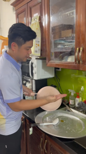 Cọ rửa bát cao cấp đầu tròn – Bàn chải nồi chảo sạch mọi góc tay cầm trong suốt