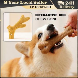 Pet Dog Chew Toys Molar Teeth Cleaning Stick Durable Chew Bite Resistant Wood Cute Bone Shape Interactive Toy Pets Accessories