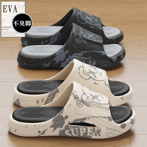 Anti-Odor Mens Slippers Summer 2024 New Outdoor Sports Anti-Slip Thick Bottom EVA Slip-On Shoes Comfortable Home Slippers