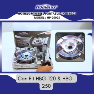 Homelux HP-2002S Stainless Steel Portable Gas Stove - 2.8kW Powerful Output Ultra-Light 1.19kg Free Hard Case Universal Butane Gas Use Portable & Safe for Outdoor Camping Steamboat