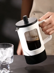 High-temperature-resistant glass pour-over kettle thickened large-capacity filter pour-over kettle hand-brew coffee pot filter cup for making tea tea pot for brewing tea tea infuser