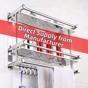 No-drilling Bathroom Storage Rack Stainless Steel