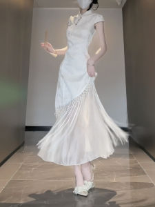 New Chinese Style Fairy Skirt Dress Slimming Improved Cheongsam Gown Soft Elegant High-End Sensation Beautiful Summer Dress