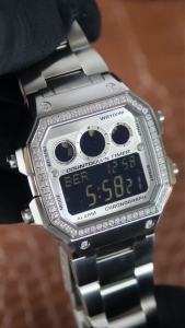 High quality rubber strap Compatible with AE1200 AE1300 Watch Case Silver Solid Color Silicone resin silicone watch band 18mm