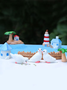 Mediterranean Style Miniature House Eco Bottle Landscape Lighthouse Dove Model Creative Desktop Decoration Resin Craft