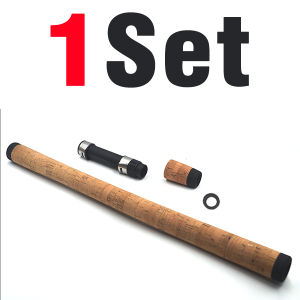 1Set Fishing Rod Cork Handle Assembly Complete Grip Kit with Reel Seat DIY Replacement Parts for Custom Rod Building & Repair