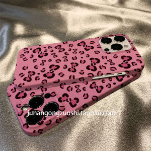 Luxurious Pink Leopard Print Butterfly Knot Phone Case for  17 pro Max Creative Artistic Design Sister Friendly Protective Shell