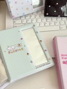 (Ce14)Cartoon Photo Booth Album For 40 Pcs 2x6 Inch Photo Strips Bookmark 20 Pcs 4x6 4R Photo Holder Small Card Storage Book