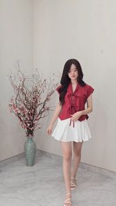 Meli Top Atasan Wanita Lengan Pendek Pita Imlek CNY Orecca