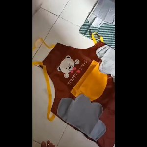 ( 1 PCS ) CELEMEK PREMIUM LAP TANGAN APRON MASAK KITCHEN ANTI AIR MINYAK DAPUR SET BEAR GARIS