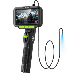 3.9mm 2-Way Articulation Industrial Endoscope 1080P HD Camera 5 Detachable IPS Screen Steering Borescope Inspection Car&Sewer