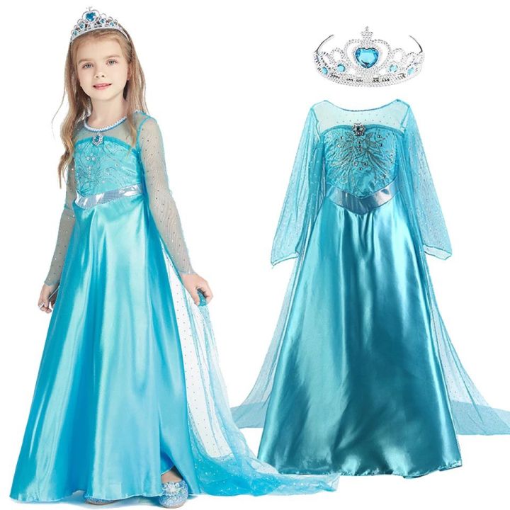 Amazon.com: Princess Elsa Dress for Girls, Frozen Princess Elsa costume,Snow  Party Queen,Birthday Party Dress Up with Accessories (Blue, 2T-3T(100)) :  Toys & Games