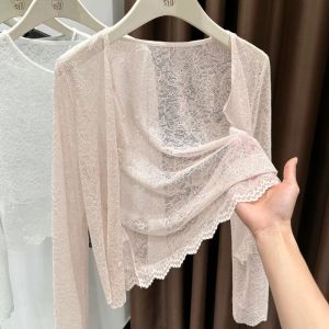 Pink Lace Sun Protection Knitted Cardigan