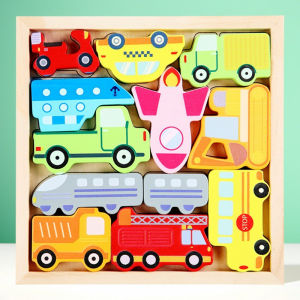 3D Puzzle Early Education Intelligence Stimulation Animal Transportation Toddler Baby Montessori Educational Toys Wooden Blocks