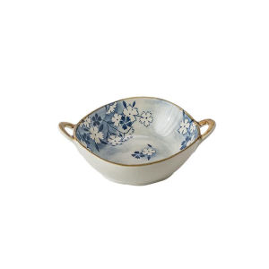 YWDL 7.5inch Japanese Noodle Bowl Ceramic Soup Bowl With Handle Salad Pasta Bowl Kitchen Tableware Microwave Oven Bakware