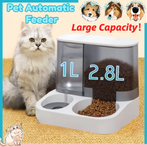 2in1 Dog Cat Food Water Bowls Pet  Automatic Feeders Large Capacity Dispenser Pet Integrated Feeder