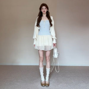 PEIZIXUAN | Atmospheric Style Striped Knitted Sweater Women