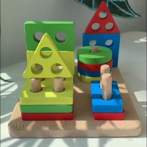Mumystation Wooden Baby Toys Mainan Budak Perempuan Building Blocks Shape Puzzle Small Gift Kids Learning Mainan Bayi Kanak