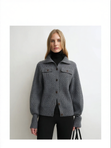 Pure Merino Wool Textured Stripe Knit Cardigan