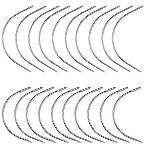 เข็มเย็บผ้าเข็มถักแบบโค้งรูปตัวซี10ชิ้นสำหรับพรมเบาะผ้าใบหนังซ่อมเข็มชนิดซี