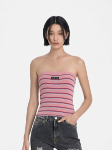 CALLED BACK | Striped Sleeveless Bra Top