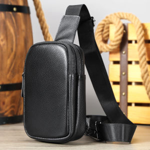 EDERN แฟชั่นเรียบง่ายกระเป๋าคาดหน้าอกหนังแท้สำหรับผู้ชาย 2025 ใหม่กระเป๋าสะพายข้างหนังวัวกระเป๋าสลิงผู้ชายกระเป๋าหน้าอกอเนกประสงค์ลำลอง