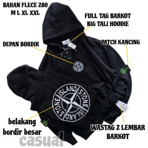 SWETER HOODIE STONE ISLD PULAI BATU FULL BORDIR FULL TAG/HOODIE CASUAL/COD